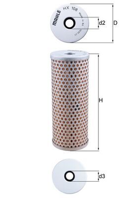 Mahle HX108 Hydraulic Filter, steering - 1