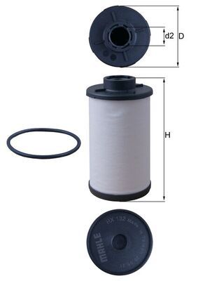 Mahle HX132D Hydraulic Filter, automatic transmission - 1