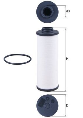 Mahle HX186D Hydraulic Filter, automatic transmission - 1