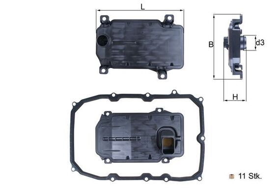 Mahle HX187KIT Hydraulic Filter, automatic transmission - 1