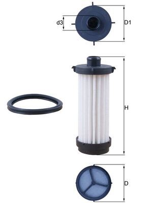 Mahle HX232D Hydraulic Filter, automatic transmission - 1