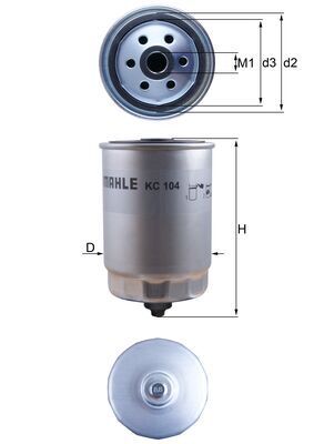 Mahle KC104 Fuel Filter - 1