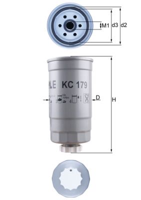 Mahle KC179 Fuel Filter - 1