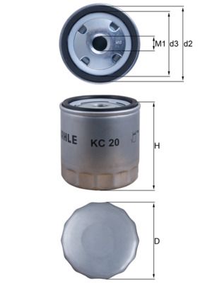 Mahle KC20 Fuel Filter - 1