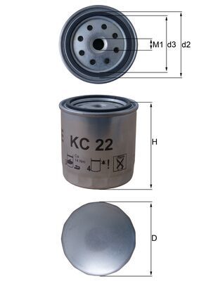 Mahle KC22 Fuel Filter - 1