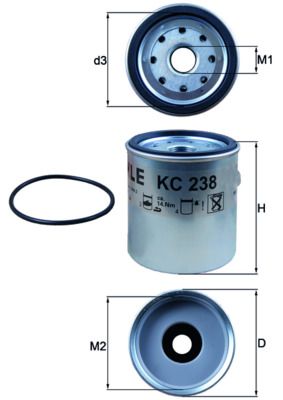 Mahle KC238D Fuel Filter - 1