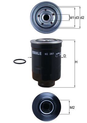 Mahle KC261D Fuel Filter - 1