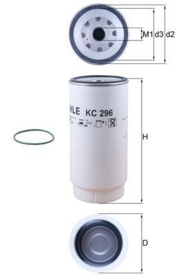 Mahle KC296D Fuel Filter - 1