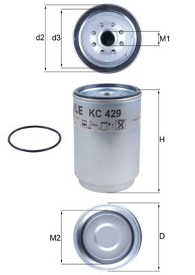 Mahle KC429D Fuel Filter - 1
