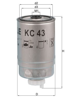 Mahle KC43 Fuel Filter - 1