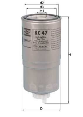 Mahle KC47 Fuel Filter - 1