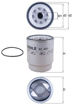 Mahle KC491D Fuel Filter - 1