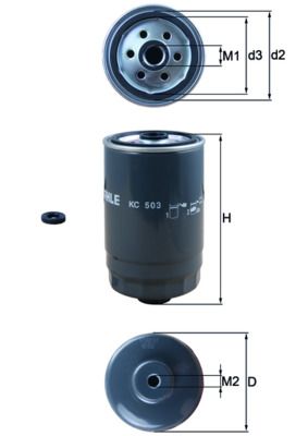 Mahle KC503D Fuel Filter - 1