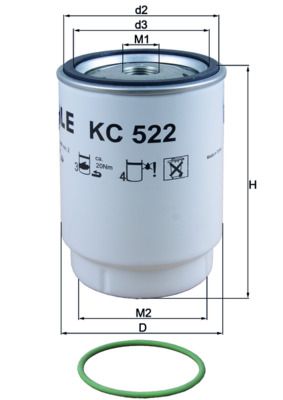 Mahle KC522D Fuel Filter - 1