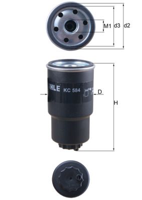 Mahle KC584 Fuel Filter - 1