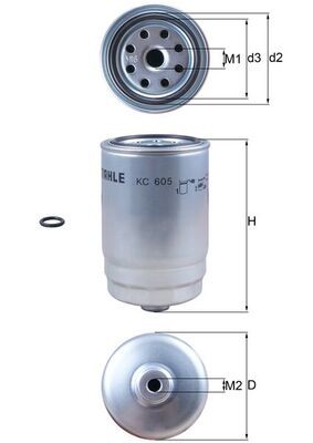 Mahle KC605D Fuel Filter - 1