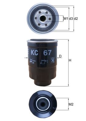 Mahle KC67 Fuel Filter - 1