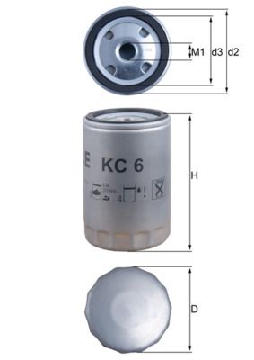 Mahle KC6 Fuel Filter - 1