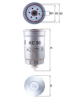 Mahle KC80 Fuel Filter - 1