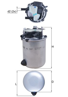 Mahle KL1027 Fuel Filter - 1