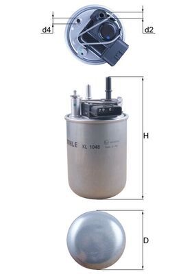 Mahle KL1048 Fuel Filter - 1