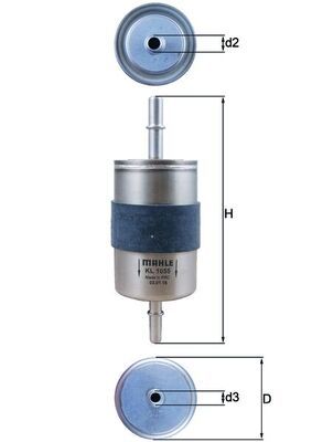 Mahle KL1055 Fuel Filter - 1