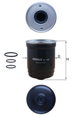 Mahle KL1193D Fuel Filter - 1