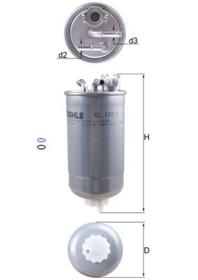 Mahle KL147/1D Fuel Filter - 1