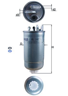 Mahle KL147D Fuel Filter - 1