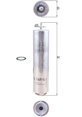 Mahle KL169/4D Fuel Filter - 1
