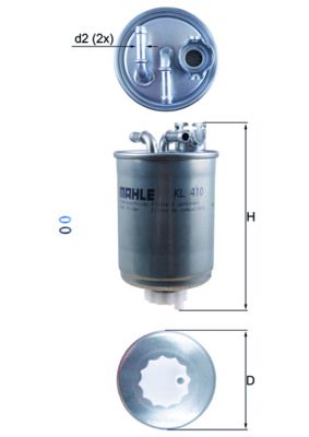 Mahle KL410D Fuel Filter - 1