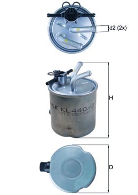 Mahle KL440/37 Fuel Filter - 1