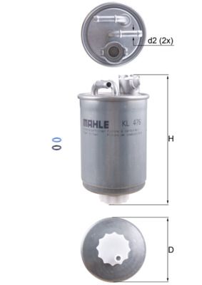 Mahle KL476D Fuel Filter - 1