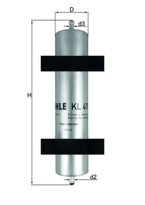 Mahle KL478 Fuel Filter - 1