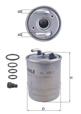 Mahle KL490/1D Fuel Filter - 1