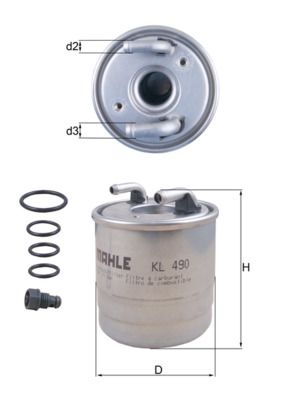 Mahle KL490D Fuel Filter - 1