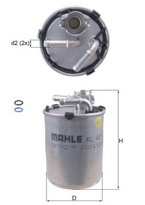 Mahle KL497D Fuel Filter - 1