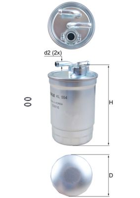 Mahle KL554D Fuel Filter - 1
