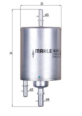 Mahle KL571 Fuel Filter - 1