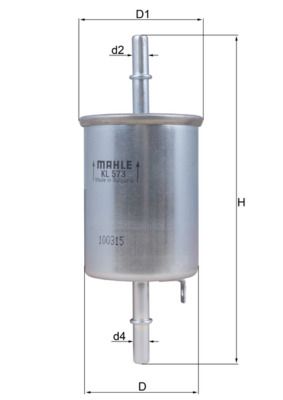 Mahle KL573 Fuel Filter - 1