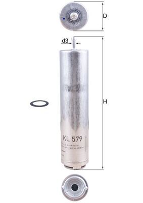 Mahle KL579D Fuel Filter - 1