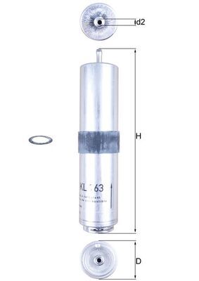 Mahle KL763D Fuel Filter - 1