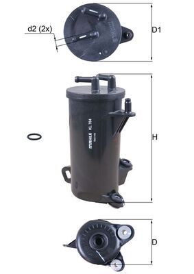 Mahle KL764D Fuel Filter - 1