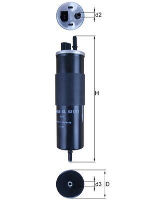 Mahle KL831/11 Fuel Filter - 1