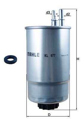 Mahle KL977D Fuel Filter - 1