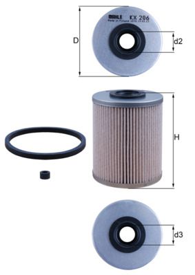 Mahle KX206D Fuel Filter - 1