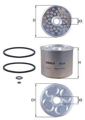 Mahle KX23D Fuel Filter - 1