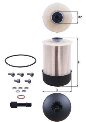 Mahle KX338/22D Fuel Filter - 1