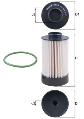 Mahle KX340D Fuel Filter - 1