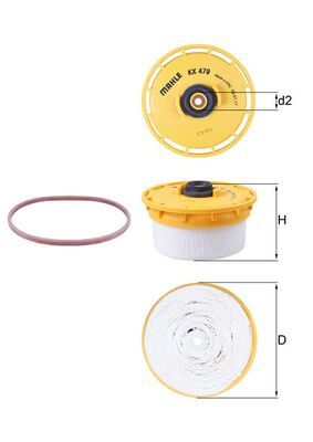 Mahle KX479D Fuel Filter - 1